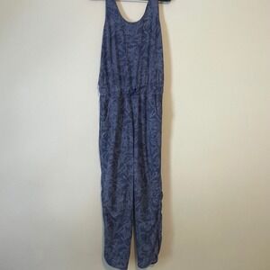 Patagonia Womens Small Fleetwith Jumpsuit Blue Tropical Palm Print  55075